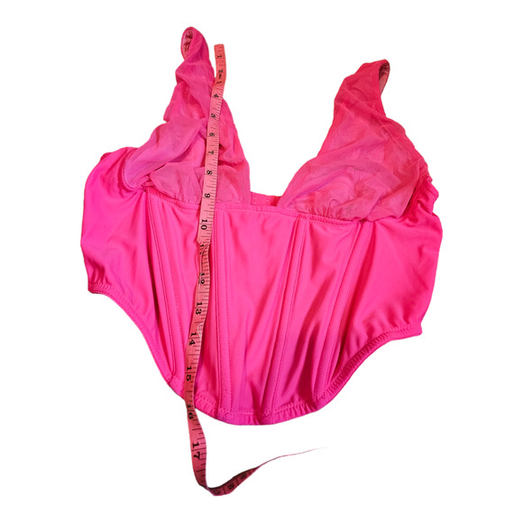 Out From Under Large Pink Corset Crop Top - Picture 7 of 7
